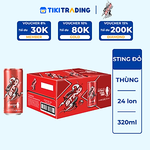 Thùng 24 Lon Nước Tăng Lực Sting Dâu (320ml/Lon)