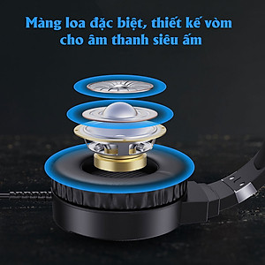 Tai nghe chụp tai Gaming tích hợp Mix HXSJ F16 RGB Jac 3.5mm âm thanh 3D Bass cực đã chuyên dùng nghe nhạc, chơi game - Hàng chính hãng