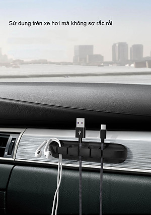 Kẹp Dán Cố Định Dây Cáp KitAcoom, Đế Kẹp Dây Sạc Điện Thoại, Dây Tai Nghe, Cáp Chuột Máy Tính - Hàng Chính Hãng