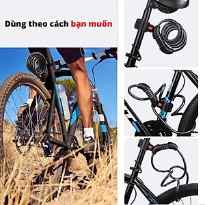 Khoá dây xe đạp 5 số cao cấp bền bỉ chất lượng cao cho xe đạp xe máy đa dụng chống trộm (Màu ngẫu nhiên)- HENRYSA