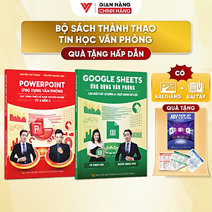 Combo 2 Sách PowerPoint Và Google Sheets Ứng Dụng Văn Phòng Kèm Khoá Học Online