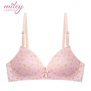 Áo Ngực Nữ Không Gọng Thun Lạnh Mút Mỏng Hoa Văn Active Miley Lingerie - Màu Tím BRM10015