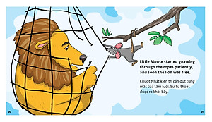 Combo 4 cuốn truyện tranh song ngữ - Truyện tranh ngụ ngôn dành cho thiếu nhi song ngữ Anh - Việt ( Kiến và chim + sư tử và chuột nhắt+ sói và sóc + chuột , gà trống và mèo )