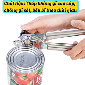 Dụng cụ khui đồ hộp thép không gỉ- Cần kẹp mở hộp đa năng tay cầm đôi