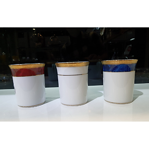 Cốc sứ cao cấp Noritake M165-T91332K, màu xanh da trời vân đá, mạ vàng, dung tích 250ml - Hàng chính hãng