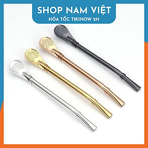 Ống Hút Muỗng Đầu Lọc Dài 15.5 - 21cm (Kèm Cọ Rửa)
