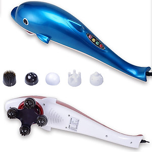 Máy mát xa cầm tay cá heo 6 đầu Nikio PL 608B điện tử