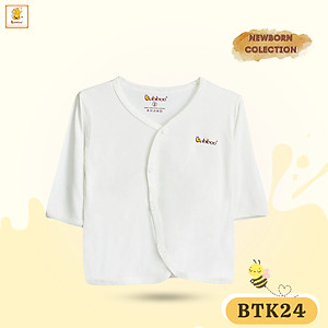 Áo sơ sinh dài tay cài lệch họa tiết xinh xắn BB147