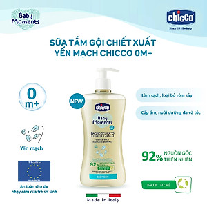 Sữa Tắm Gội Chiết Xuất Yến Mạch 0M+ Chicco (500ml)