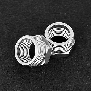 Com bo 2 Nối 2 đầu ren - Ren ngoài 27 ren trong 21 Inox