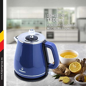 Ấm đun nước siêu tốc Kalpen KK9901 dung tích 1.8 lít, công suất 1500W, chất liệu inox 304 - BHàng chính hãng