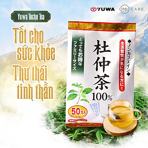 Trà Lá Đỗ Trọng Yuwa 100% Lá Đỗ Trọng (gói 50 túi lọc) Giảm Stress, Chống Lão Hóa , Hỗ Trợ Giảm Cân, Tốt Cho Tim Mạch(Mẫu mới)