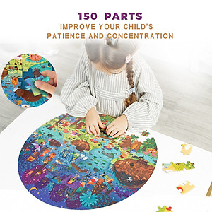 Đồ chơi xếp hình ghép hình puzzle dạng hình tròn Mideer - Chủ đề Khu rừng (150 mảnh ghép)