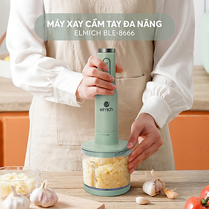 Máy xay cầm tay Elmich BLE-8666, công suất 1000W, thiết kế cầm tay dễ sử dụng, lưỡi dao bằng thép không gỉ siêu bền, đảm bảo an toàn tuyệt đối cho sức khỏe  - Hàng chính hãng