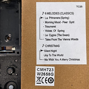 Đồng hồ treo tường Nhật Bản RHYTHM CMH723CR06, Kt 27.0 x 7.0cm, 860g, Vỏ Gỗ