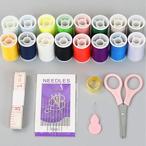 Bộ Hộp Kim Chỉ May Vá Đa Năng 2 Tầng 20 Chi Tiết Tiện Lợi Khâu Vá Quần Áo