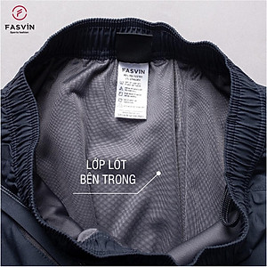 Quần gió nam 02 lớp FASVIN QBC22541.HN ống suông lót lưới hàng cao cấp chính hãng
