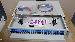 Hộp phối quang 24 sợi, SC Single mode, đầy đủ phụ kiện. Hàng chính hãng