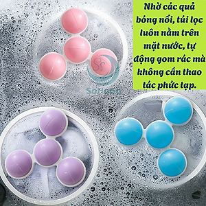 Bộ 2 Túi lọc rác máy giặt hình phễu kèm quả bóng -Lưới lọc rác – lông – sợi vải máy giặt -Dụng cụ lọc cặn bẩn quần áo khi giặt