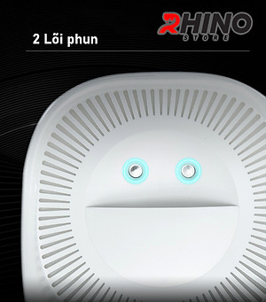 Máy phun sương tạo ẩm cỡ lớn Rhino H802 3000ml, 2 lõi phun, tích hợp đèn 7 màu, dung tích lớn cho không gian rộng - Hàng chính hãng