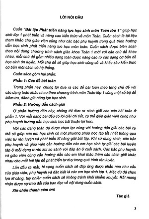 Bài Tập Phát Triển Năng Lực Học Sinh Môn Toán Lớp 1 - Tập 1