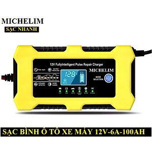 Sạc Ắc Quy Michel 12V-100Ah Cao Cấp Công Nghệ Đức: Sạc 7 Giai Đoạn, Khử Sunfat Tự Động