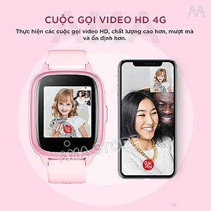 Đồng hồ Thông minh gắn Sim nghe gọi Chống nước IP67 Gọi Video call Định vị GPS, WIfi dàn cho Trẻ em học sinh cấp 1 2 5 6 7 8 9 10 11 12 tuổi AMA Watch D32 Hàng nhập khẩu