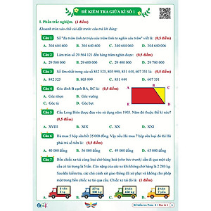 Sách Đề Kiểm Tra Toán Lớp 4 - Học Kì 1 - Cánh Diều (1 cuốn) - Bản Quyền