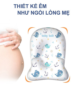 Đệm Tắm Đỡ Lưng Cho Bé Cleverbees Đảm Bảo An Toàn Khi Tắm Chất Liệu Mềm Mại ,  Phù Hợp Khớp Với Tất Cả Các Loại Chậu Tắm - Hàng Chính Hãng