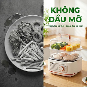 Nồi lẩu hấp thủy nhiệt Mishio MK382 khay hấp inox 304 - Hàng chính hãng