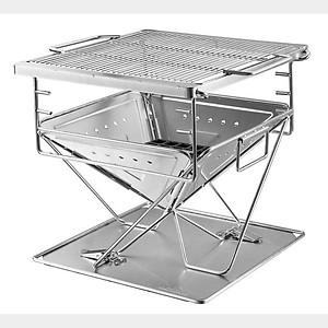 Bếp nướng than than hoa inox đồ cắm trại Campingmoon campoutvn MT35 du lịch dã ngoại xếp gọn có túi kèm theo dùng 8-10 người ăn A015