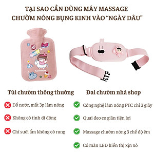 Máy Massage Làm Ấm Bụng, Đai Đeo Giảm Đau Bụng Kinh Nguyệt, Làm Ấm Tử Cung Cho Phụ Nữ Đến Kì 3 CHẾ ĐỘ