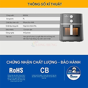 Nồi chiên không dầu Bluestone 7 lít AFB-5856 - Hàng chính hãng