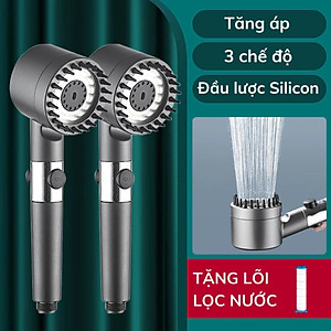 Vòi Sen Tăng Áp, Đầu Vòi Hoa Sen Mát Xa 4 Trong 1, 3 Chế Độ Áp Suất Cao Tiết Kiệm Nước, Lõi Cotton Lọc Cho Nhà Tắm - HÀNG CHÍNH HÃNG MINIIN
