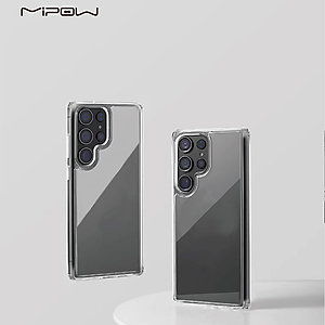 Ốp lưng trong suốt chống ố vàng cho Samsung Galaxy S25 Ultra, Mipow Tempered Transparent (Bayer Germany)_ Hàng Chính Hãng