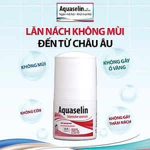 (+5ml FREE) Combo 2 Lăn Khử Mùi AQUASELIN Intensive Women Không Thâm Nách Giảm Mồ Hôi - Dung Tích 50ml