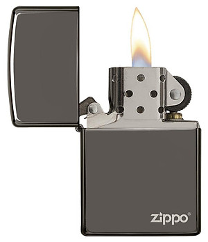 Bật Lửa Zippo Black Ice (Dark Chrome) With Zippo Logo 150ZL