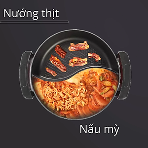 Nồi lẩu điện 2 ngăn Mishio MK112 5L - Hàng chính hãng