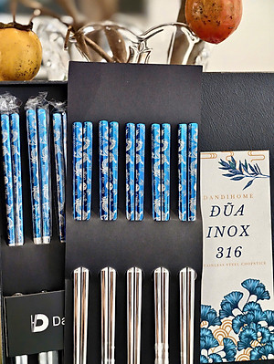 Hộp quà tặng đũa inox 316 DandiHome cao cấp mạ Titanium Plated