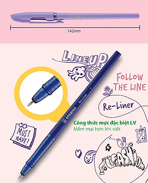 Bộ 3 Bút bi nắp STABILO Re-Liner F 0.7mm (BP868F-C3)
