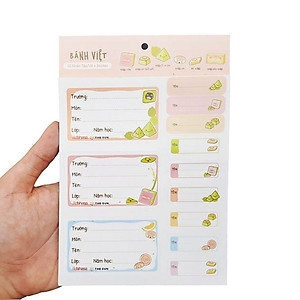 Nhãn Vở Bánh Việt 3 Ô Kèm Sticker - The Sun (15 Nhãn)