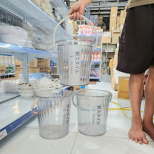 Xô trong 10L Hokori 5228, Xô đựng nước trong suốt, Xô đựng đá có quai xách trong suốt dày dặn Việt Nhật - Hàng Việt Nam
