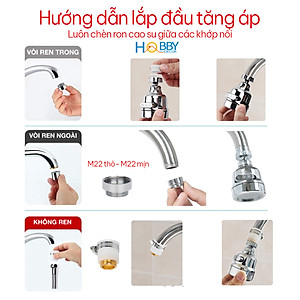 Đầu nối vòi rửa chén tăng áp 3 chế độ phun Hobby home decor VSTA5