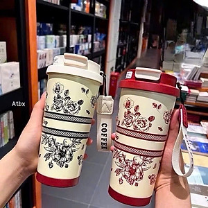 Ly Giữ Nhiệt 500ml Inox 316 Hoa Văn Sang Trọng, Giữ Nhiệt Lâu - HÀNG CHÍNH HÃNG MINIIN