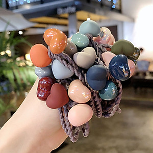 Dây buộc tóc nữ 2 trái tim [Set 10 dây] NASI dễ thương phong cách hàn quốc thun cột tóc nữ co giãn tốt phụ kiện tóc