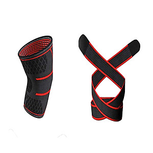 Băng quấn bó gối ( 1 cái ) bảo vệ đầu gối , khớp gối 2 trong 1 , Giúp tránh chấn thương , tăng khả năng vận động linh hoạt CLEACCO  - Hàng chính hãng BORO SPORT