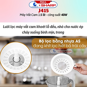 Máy Vắt Cam Sharp EJ-J415-WH (40W) - Hàng Chính Hãng