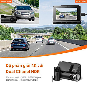 Camera hành trình 70mai Dash Cam A810 chất lượng 4K HDR, có 4G, GPS, an toàn ADAS, Ghi Hình Đêm Vượt Trội - Hàng chính hãng