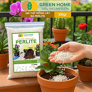 Đá Perlite Greenhome, Bao 300gr, Trồng Hồng, Thuỷ Canh, Giá Thể Trân Châu Giàu Khoáng Chất, Tăng Độ Tơi Xốp