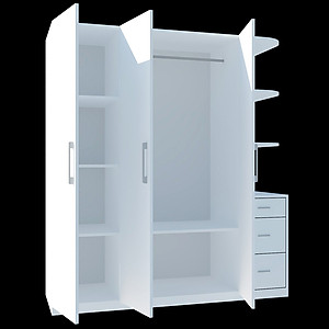 [Miễn phí vận chuyển & Lắp đặt tại TP. Hồ Chí Minh] Tủ quần áo gỗ cao cấp thiết kế thông minh 3 cánh, nhiều ngăn hộc phong cách sang trọng Ohaha - TQA032 - Màu D/Màu Trắng